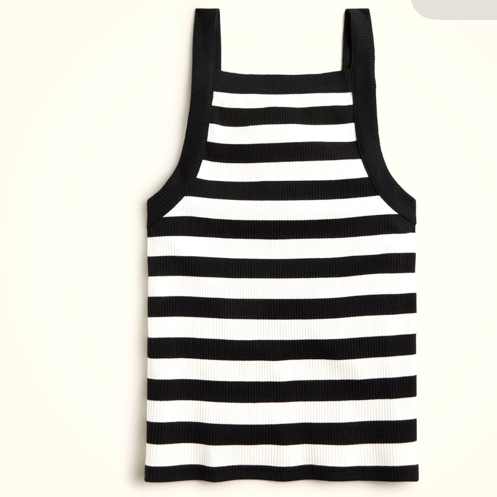 j crew vintage rib wide strap tank montauk striped - NWT